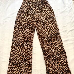Leopard Print Wide-Leg Pants